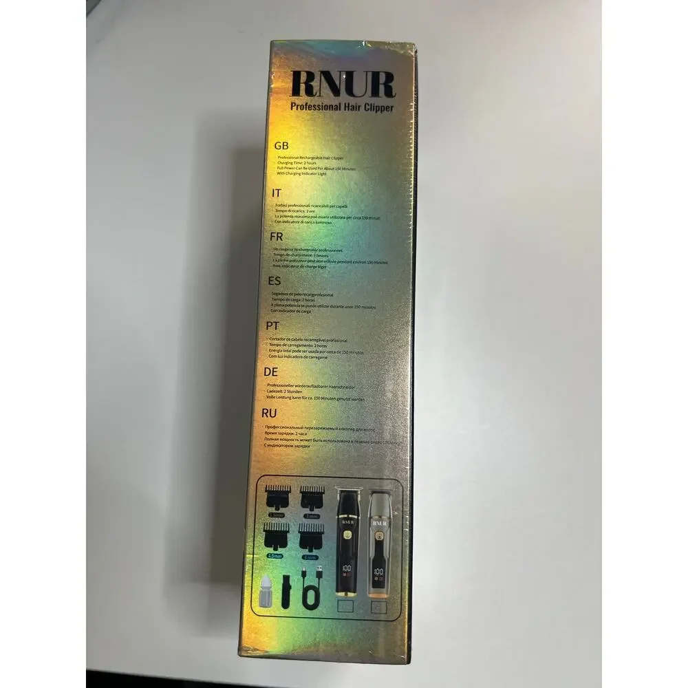 RNUR AS-1678 T-BLADE PROFESSIONAL HAIR CLIPPER WATERPROOF USB LED DISPLAY NEW